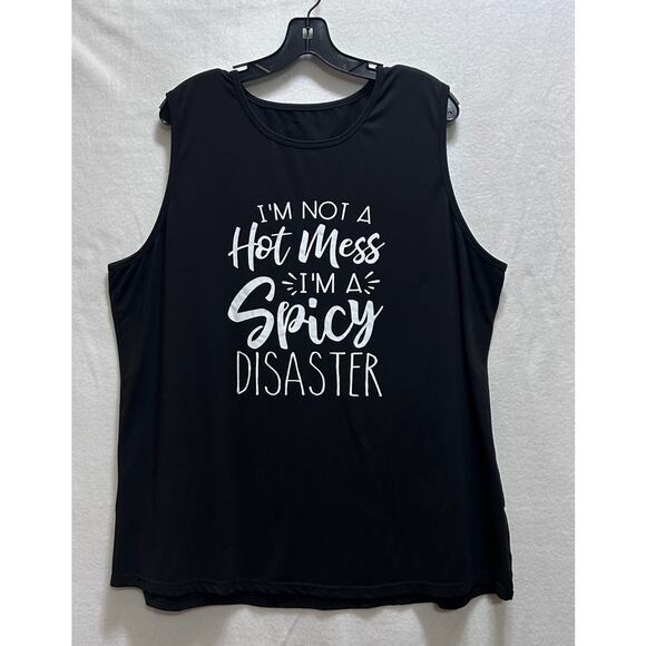 Gothic Graphic Tank Top 4XL I'm Not A Hot Mess I'm A Spicy Disaster Dark Boho - Picture 1 of 4